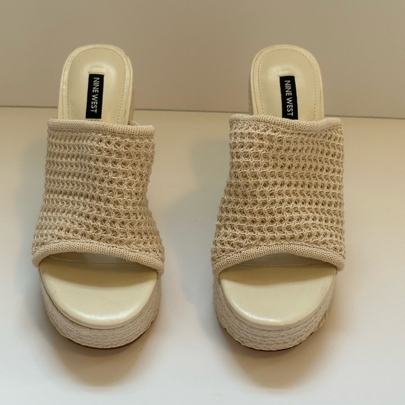 Nine West Off White Fefee Platform Slide Sandals - Picture 2 of 9